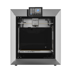 QIDI Plus4 3D printer with touchscreen, showing a 3D Benchy model on screen. Features a build volume of 305x305x280mm.