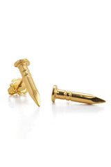 DAVID WEBB-Polished Nail Stud Earrings-YELLOW GOLD