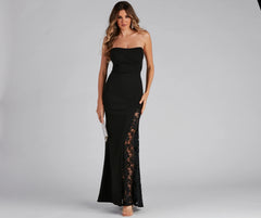 Clyde Formal Crepe Corset Lace Mermaid Dress