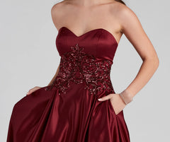Ellie Lace-Up Sequin Ball Gown