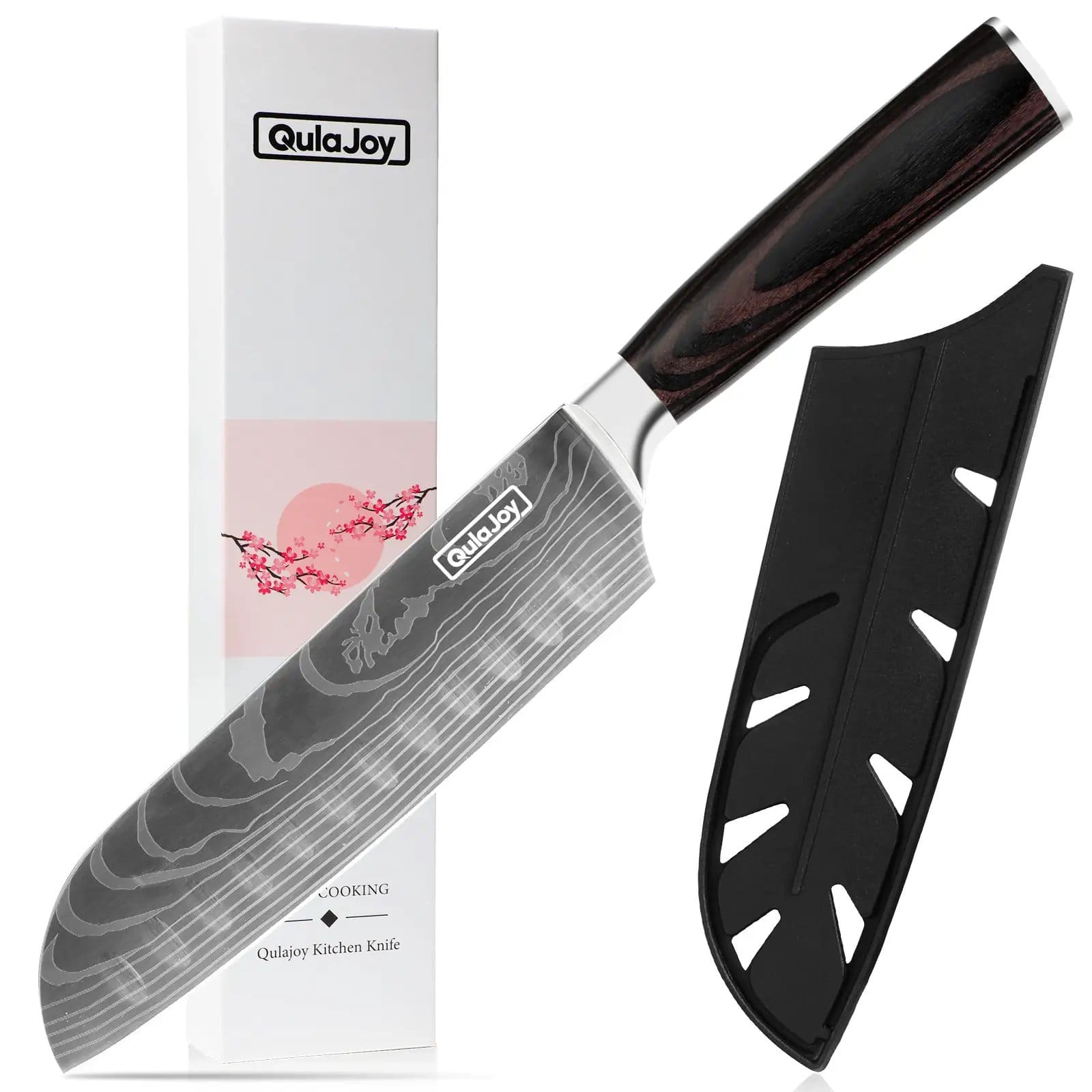 China Dropship Kitchen Knives Qulajoy Santoku Knife, High Carbon Stainless Steel Chef Knife Japanese Kitchen Knives With Ergonomic Pakkawood Handle, Chopping Knife For Home Kitchen Cooking - Santoku Knife Qulajoy Santoku Knife, High Carbon Stainless | Action Outdoors NZ