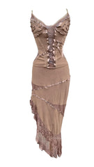 Ensemble camel détails dentelle