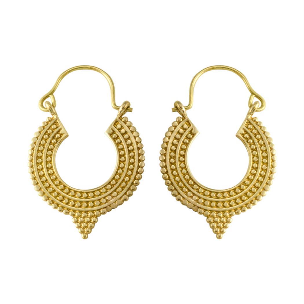Athens Brass Hoop Earrings