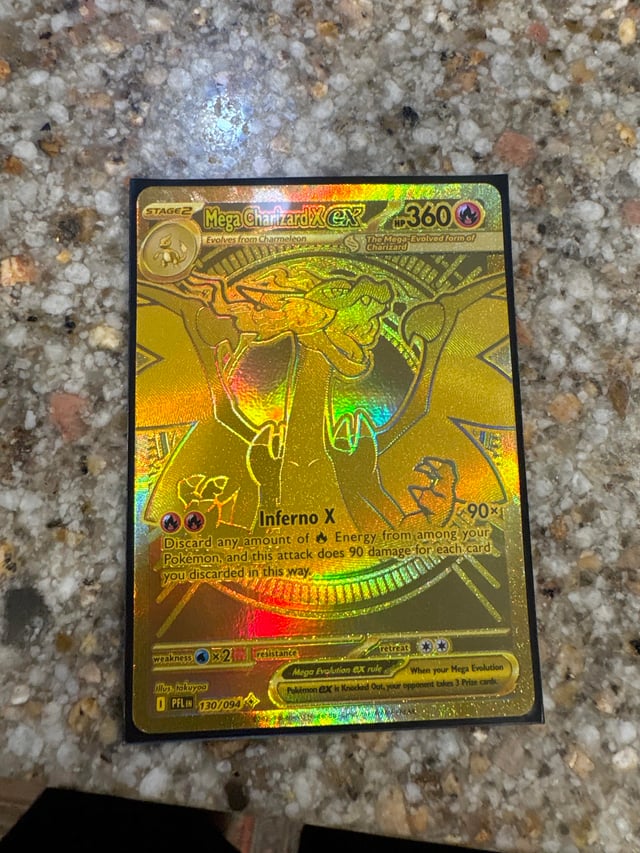 English gold mega Charzard x ex pulled from mega evolution pack : r/pokemoncards