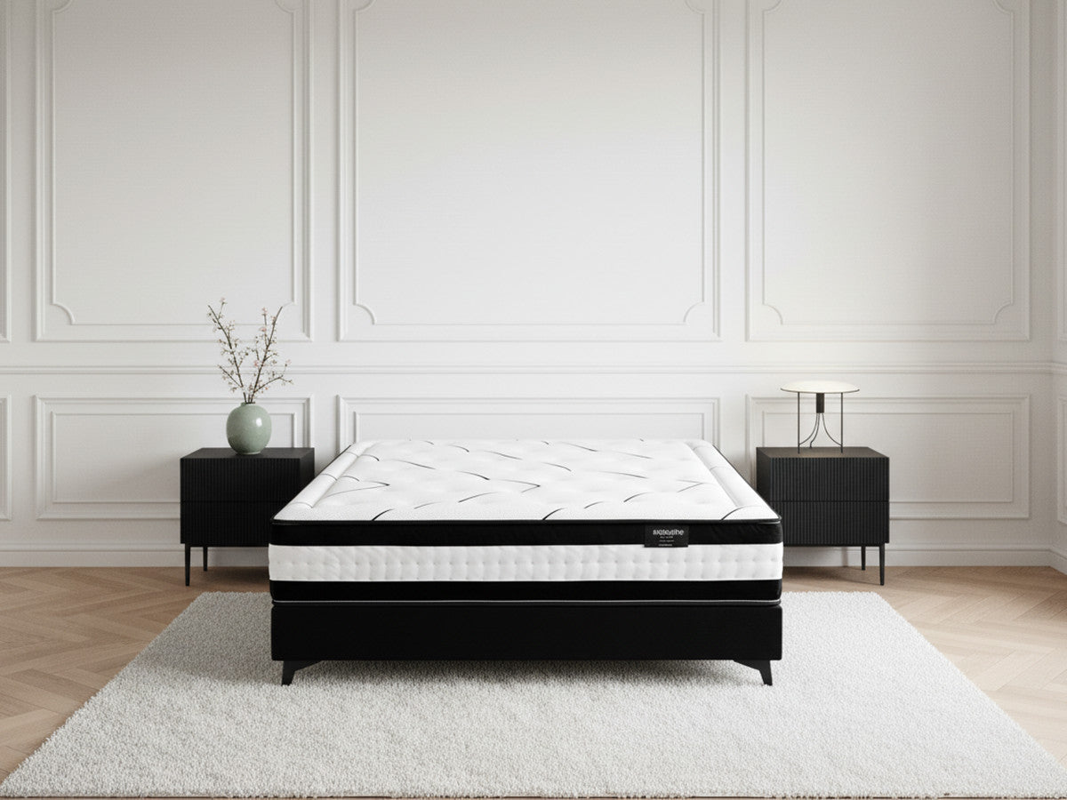 Ensemble matelas ressorts ensachés  et latex + sommier MON ULTIME