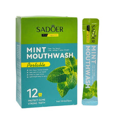 ENJUAGUE BUCAL EN SOBRE DE MENTA, DE LIMPIEZA PROFUNDA ANTI SARRO SADOER 10MLX20UND