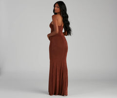 Moira Formal Open Back Lurex Dress