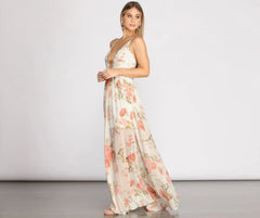 Tori Floral Chiffon A-Line Dress