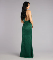 Adelle Satin Halter A-Line Formal Dress