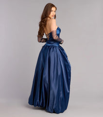 Grace Satin A-Line Bubble Formal Dress
