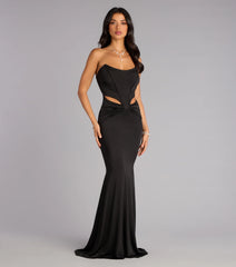 Gina Satin Corset Mermaid Formal Dress