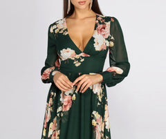 Irina Floral Chiffon A-Line Dress
