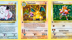 Uncut sheet of rare first-edition Pokémon cards, including two shadowless Charizards, appears at auction