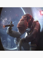 Astronaut Monkey Smoking a Cigar in Space Poster