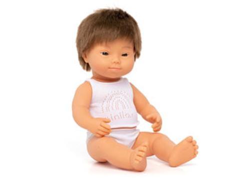 Miniland - Baby Doll - Caucasian Boy with Down Syndrome 38cm