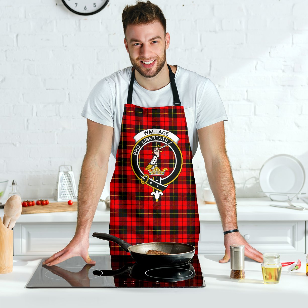 Scottish Wallace Hunting - Red Clan Badge Tartan Apron Tartan Plaid 7