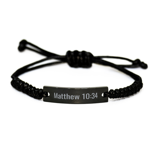 Matthew 10 34 Bracelet Matthew 10:34 Gift Bible Verse Scripture Stainless Steel Bracelet