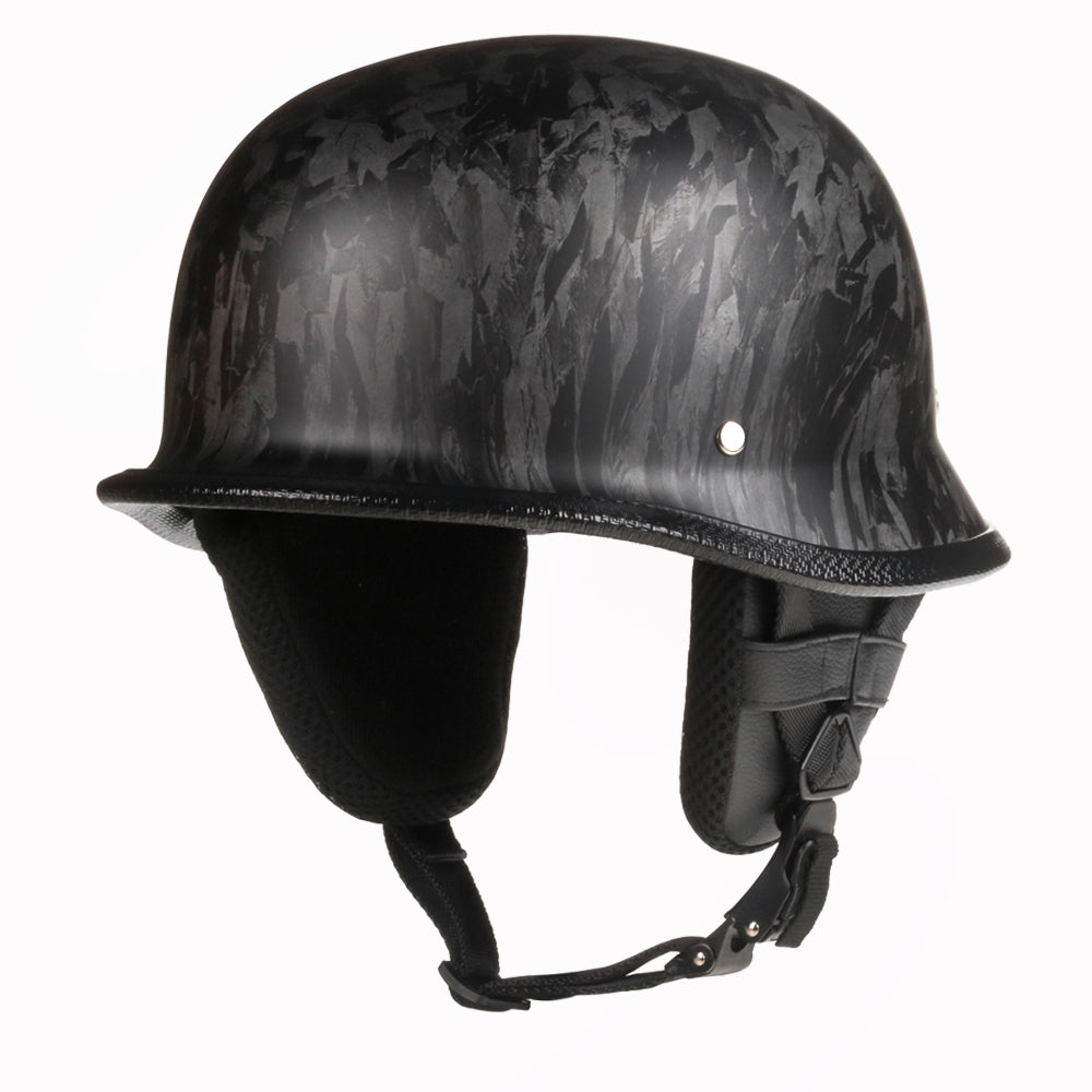 Lightest German Style Mayan Half Helmet - Carbon Fiber Black