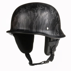 Lightest German Style Mayan Half Helmet - Carbon Fiber Black