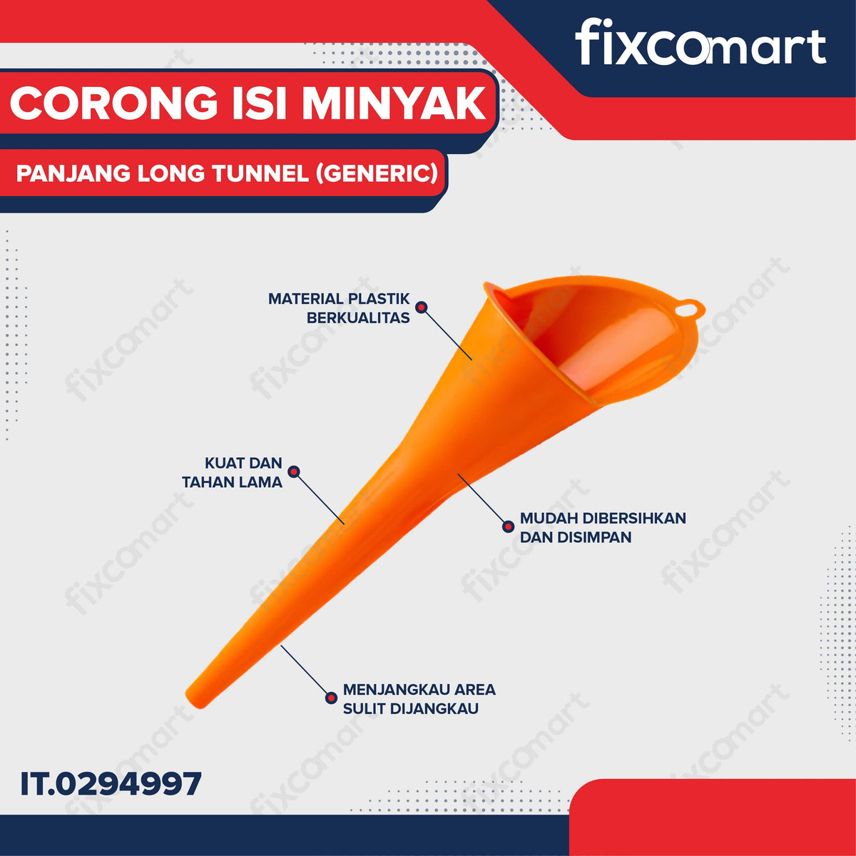 Generic Corong Isi Minyak Bensin Oli Mobil Motor Corong Panjang Long Tunnel
