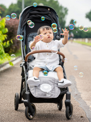 Air Mesh - Stroller Cooling Seat (Grey) - Baby Stroller Seat Liner with Built-in Fan | USB-Powered Gentle Airflow Pad Under Baby’s Back for Strollers & Car Seats (Use with Your Own Power Bank)