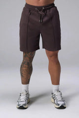 Front View of Red TLF GTS Waffle Tech Shorts, featuring a 7 Inch inseam, an athletic relaxed fit with zipper pockets designed for all day wear