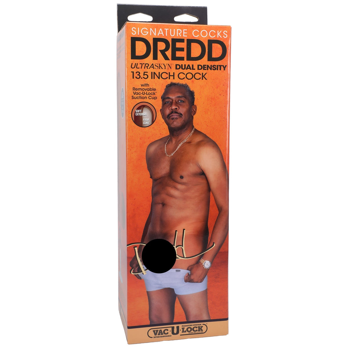 "Signature Cocks - Dredd - 13.5 Inch Ultraskyn Cock With Removable Vac-U-Lock Suction Cup - Chocolate DJ8160-32-BX"