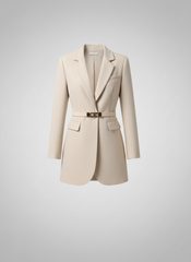 Blazer long ceinturé ajustable
