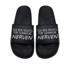 Ich bin nichts für schwache Nerven perfekt für Urlaub und Strand unsere lustigen Badelatschen - Tshirtladen