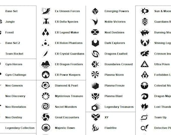 Master Symbols List: Find Where your Pokémon Card Belongs - Shows symbols  for all sets (Base Set to Pitch Black)