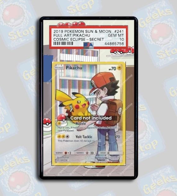 Pikachu #241 Secret PSA TAG Beckett | Extended Art Display Case for Graded Pokemon Card