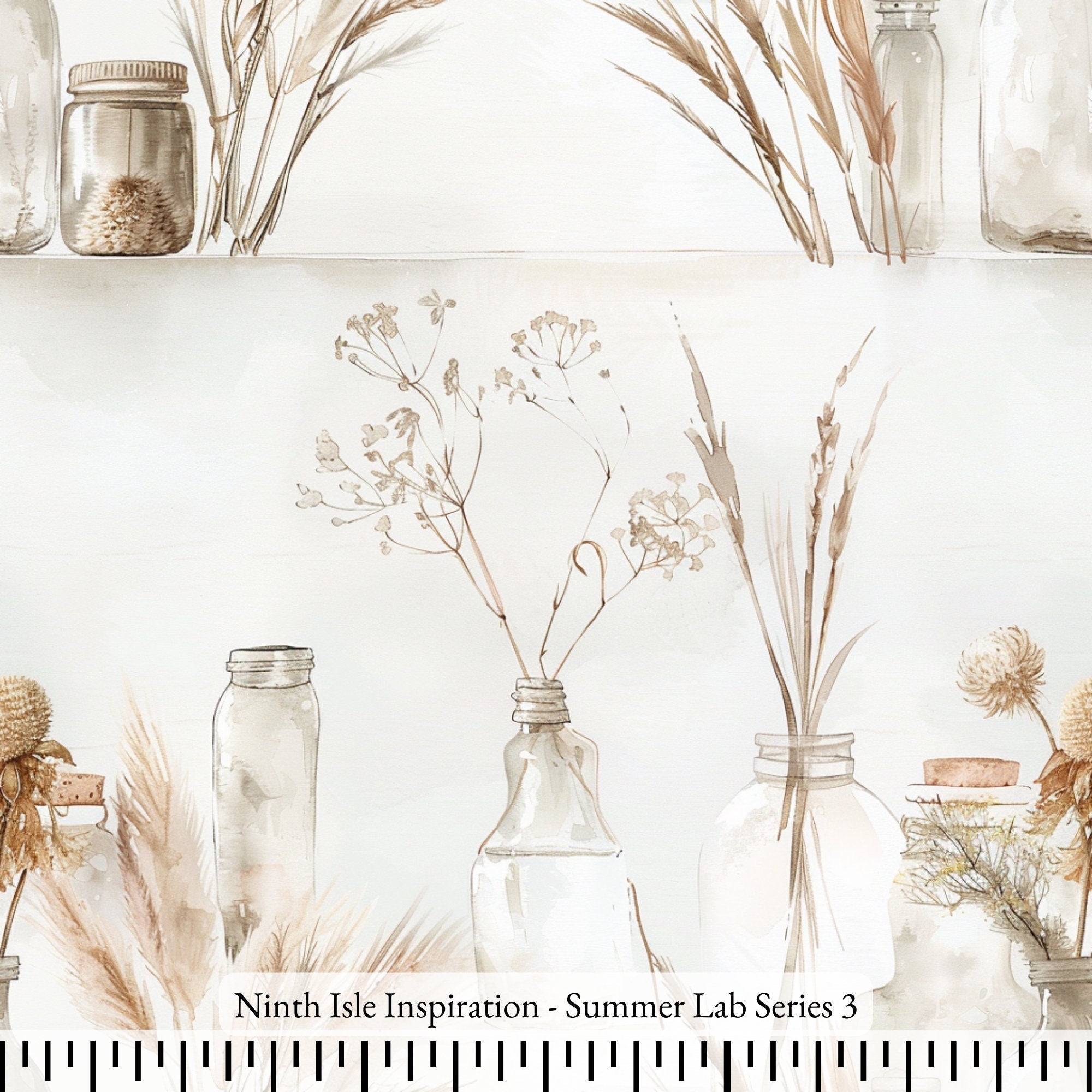 Summer Lab Rayon Fabric by the Yard - NinthIsle Inspiration Exclusive Elegant Art Bulk Order Available