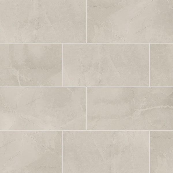 MSI Stone ULC Madison Luna Porcelain Tile 0.37 inch Thickness 24 inch Width 16 sq. ft. Coverage Polished Finish Marble Look