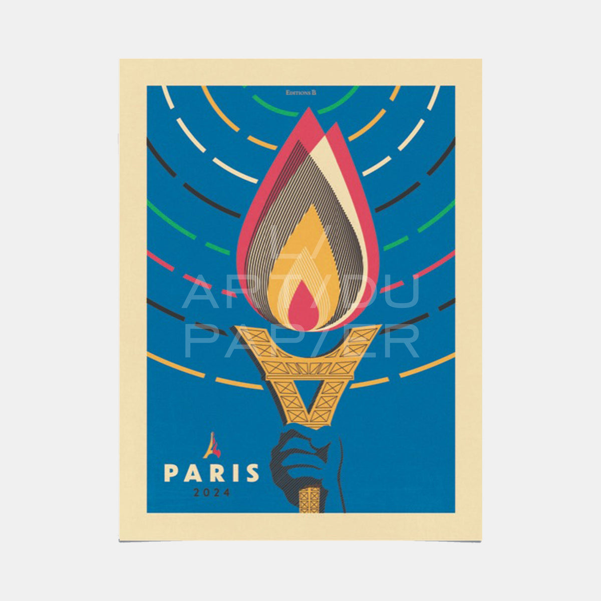 Affiche Paris - Flamme olympique - Editions B