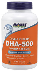 NOW Foods, DHA-500, 500 DHA / 250 EPA - 180 softgels