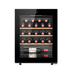 Ⓜ️🔵🔵🔵 CANDY CWC023 DiVino (nuovo logo) - [📦🚨Spedizione immediata!🚚💨] Cantinetta vino, 23 bottiglie, 1 zona, libera installazione, 3 ripiani in legno, nera, L x P x A (mm) 475x456x630, connessa con App