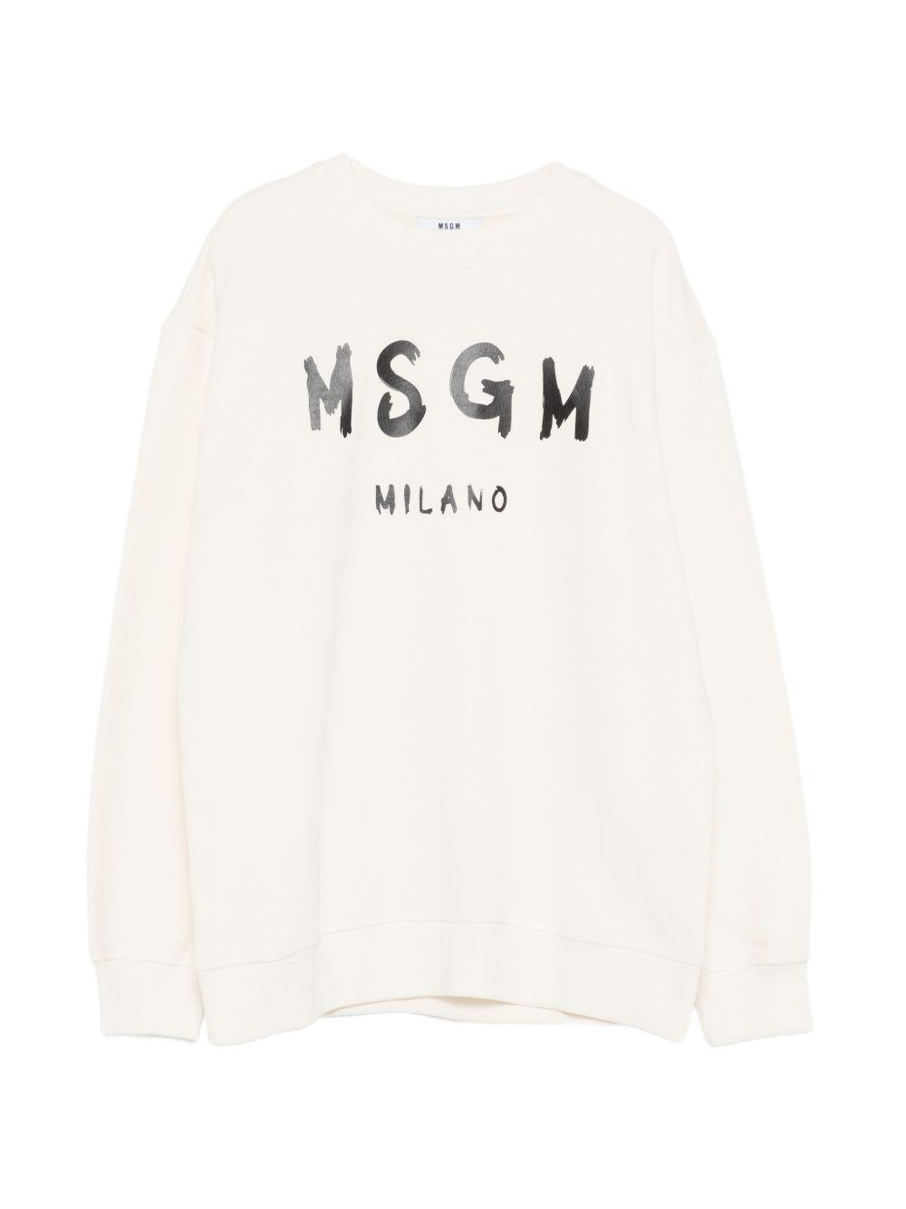 Felpa crema per bambino S6MSJUSW007 013 Msgm Kids