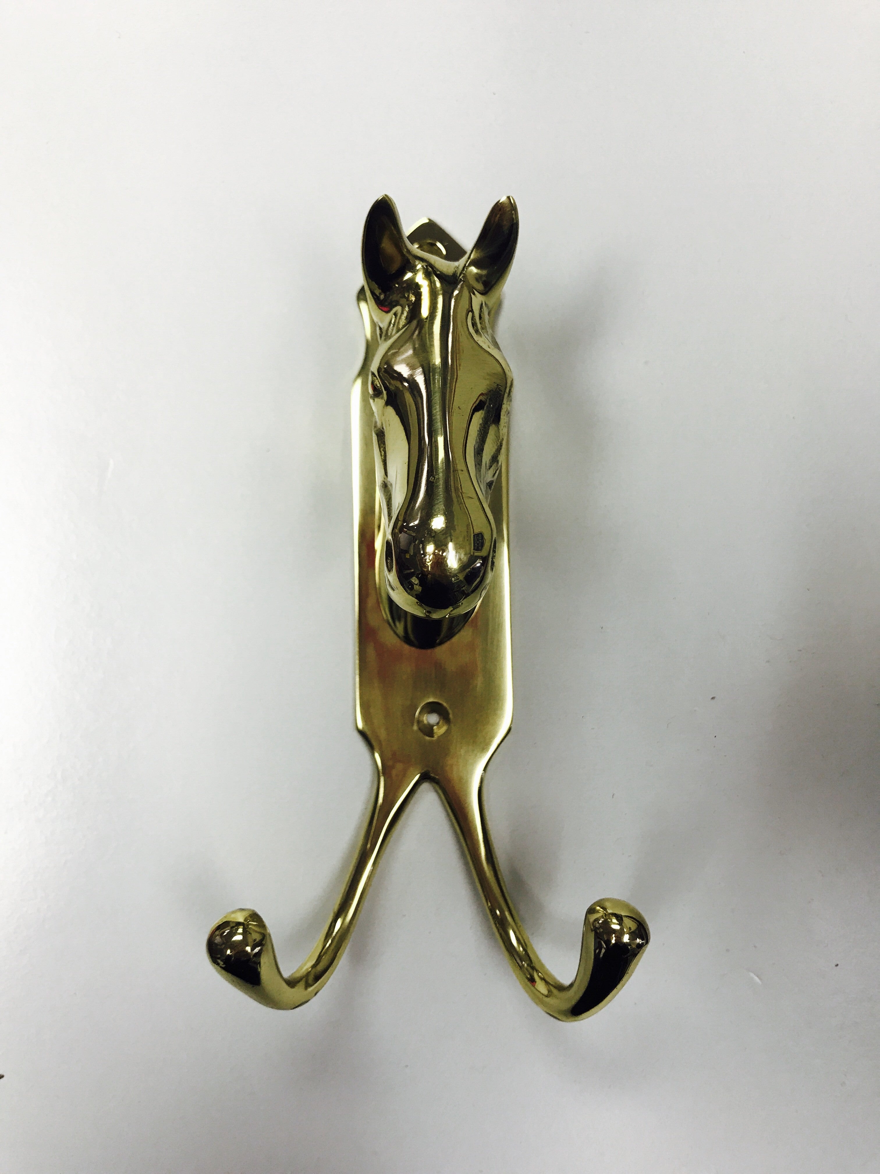 Horse Fare Brass Horse Head Double Hook