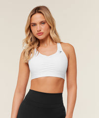 Gymshark High Support Ruched Sports Bra - GS White