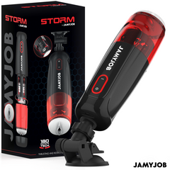 Masturbateur automatique de la marque Jamyjob modèle Storm en Silicone noir pour le plaisir intime.