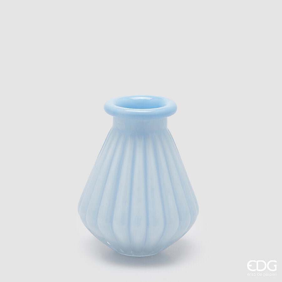 edg enzo de gasperi edg enzo de gasperi vaso righe con bordo h 20 cm d 16 cm waterproof vetro celeste ean 8059824619150