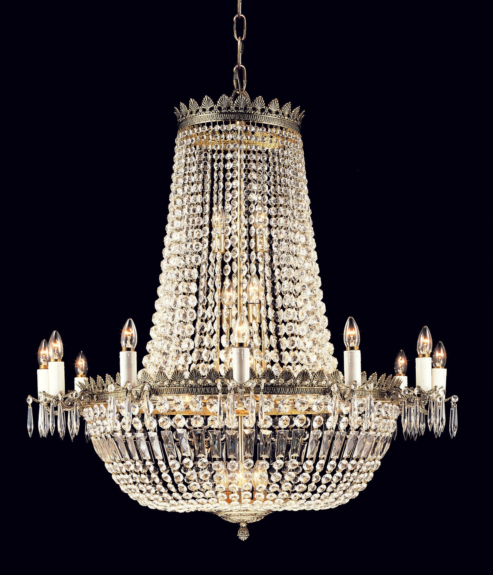 Hamburg ST00753/30 Very Large 30 Light Empire Crystal Chandelier Gold Plated