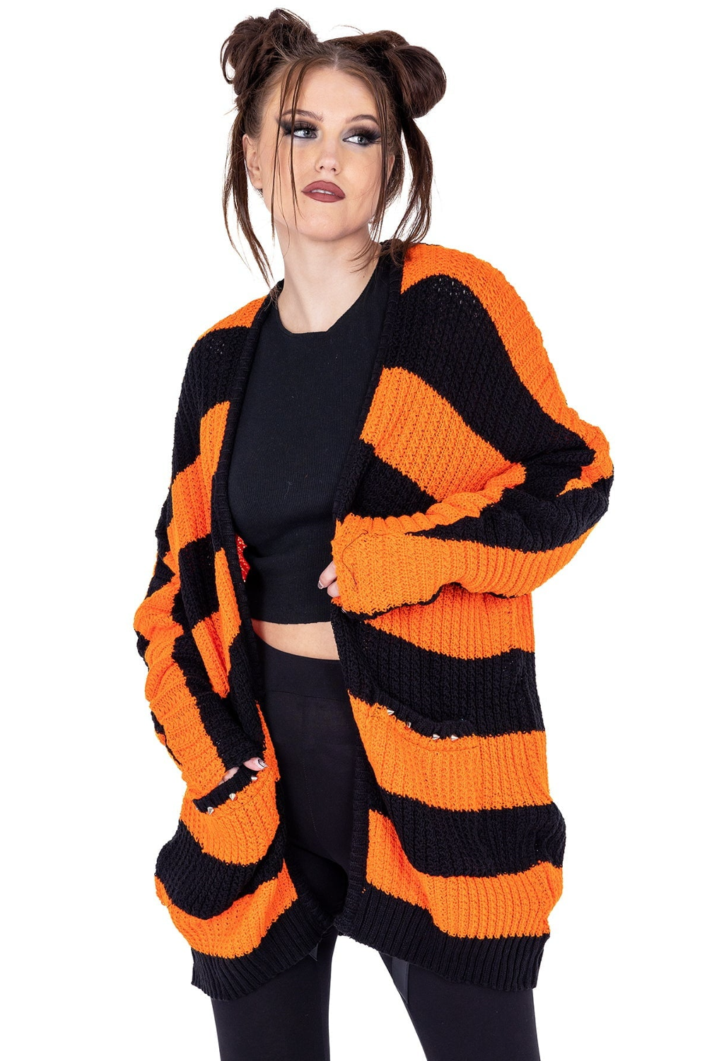 In A Daze Cardigan Black/Orange