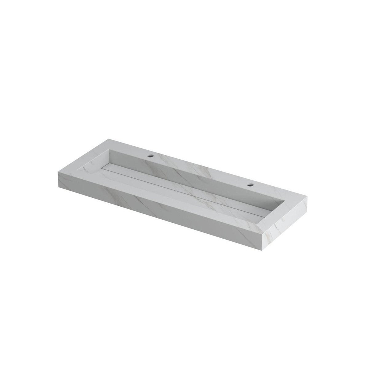 Ink Pitch meubelwastafel 120x45cm keramische slab - centraal - zonder kraangaten - calacatta mat