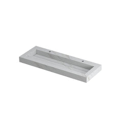 Ink Pitch meubelwastafel 120x45cm keramische slab - centraal - zonder kraangaten - calacatta mat