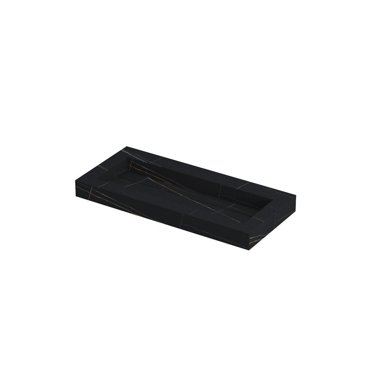 Ink Pitch meubelwastafel 100x45cm keramische slab - centraal - 1 kraangat - lauren black mat