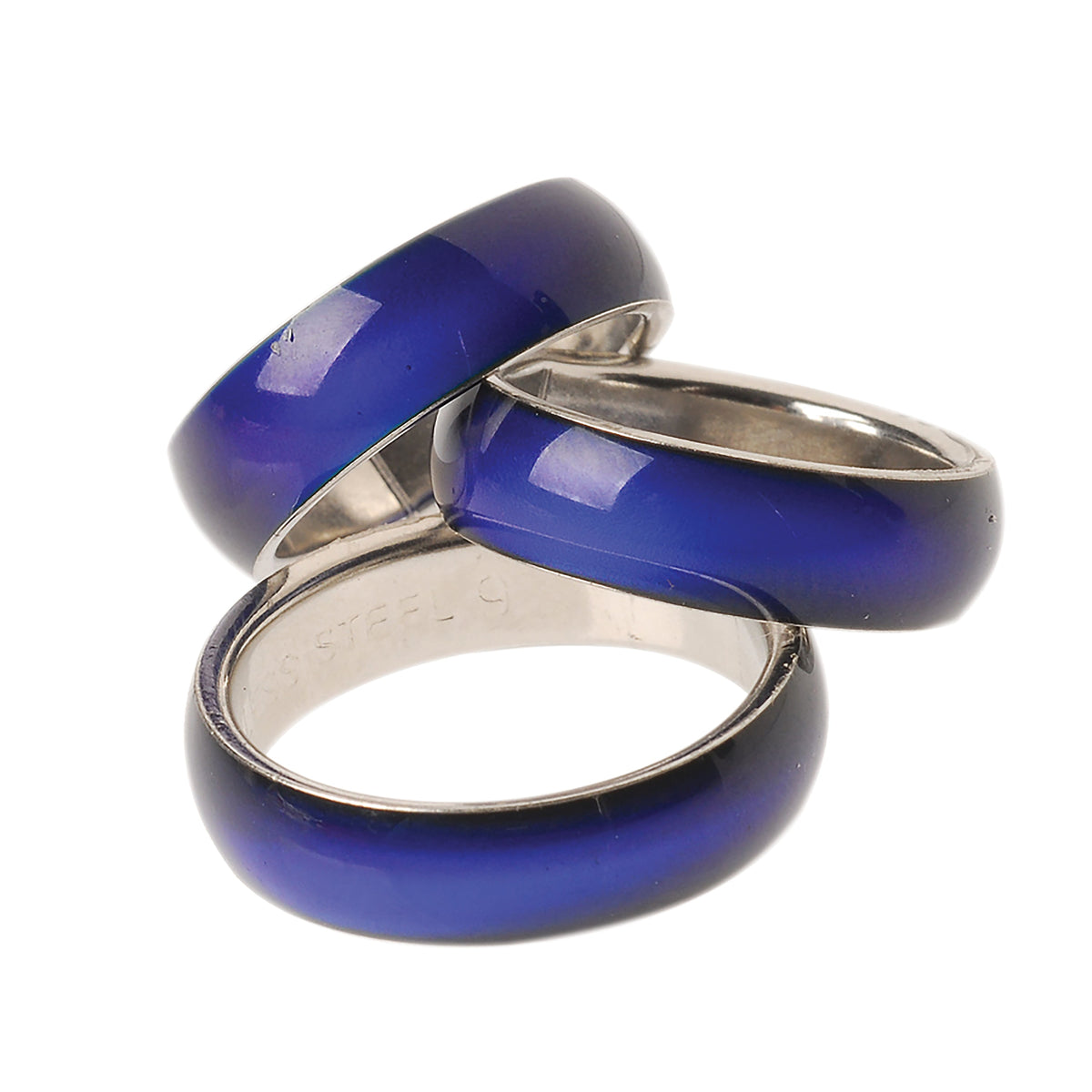 Stainless Steel Mood Rings - 12 Count