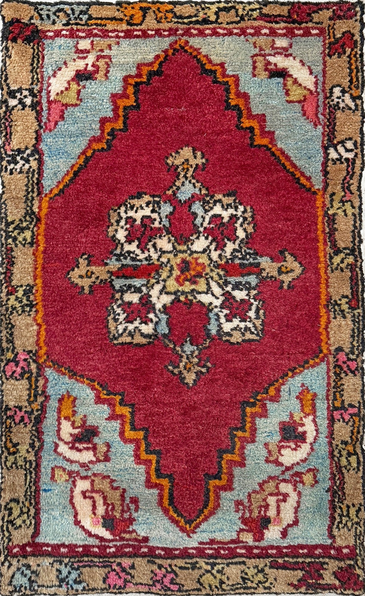 2x3 handmade small wool rug for bathroom bedroom kitchen under the desk. Turkish rug shop san francisco bay area. Free shipping.