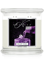 Kringle Candle with Grape Soda label on a white background