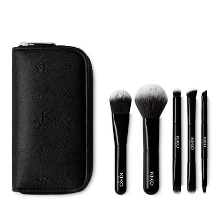 Kiko Milano Travel Brush Set with Pouch and 5 Professional Brushes - Maison des fragrances